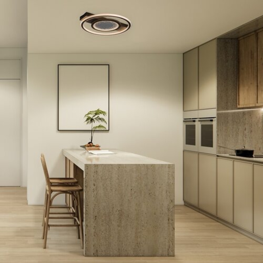 Модерен LED плафон с топло бяла светлина