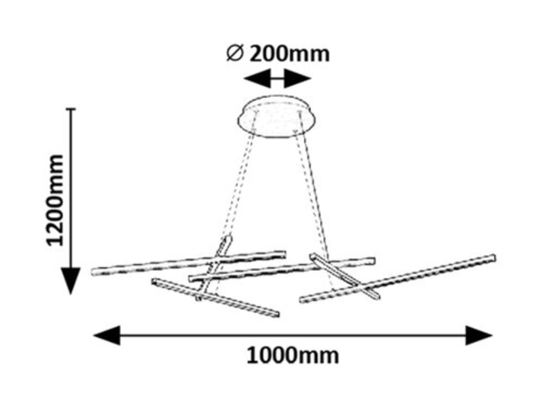 Модерен LED полилей с дистанционно управление – 40W, 3000K–6500K, черен-матирано златен метал