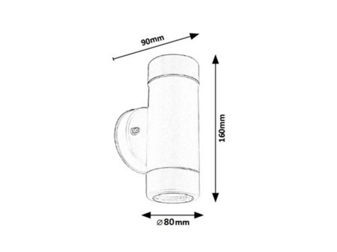 Външен аплик Medina в мат-черен цвят – минимален двупосочен светлинен ефект