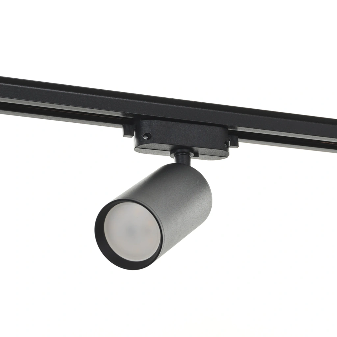 Черен релсов спот Bird – 1xGU10, подвижно тяло, модерен дизайн