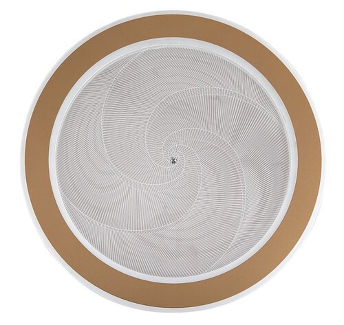 Модерен LED плафон 24W,матирано златен метал и акрил, димируем с дистанционно управление