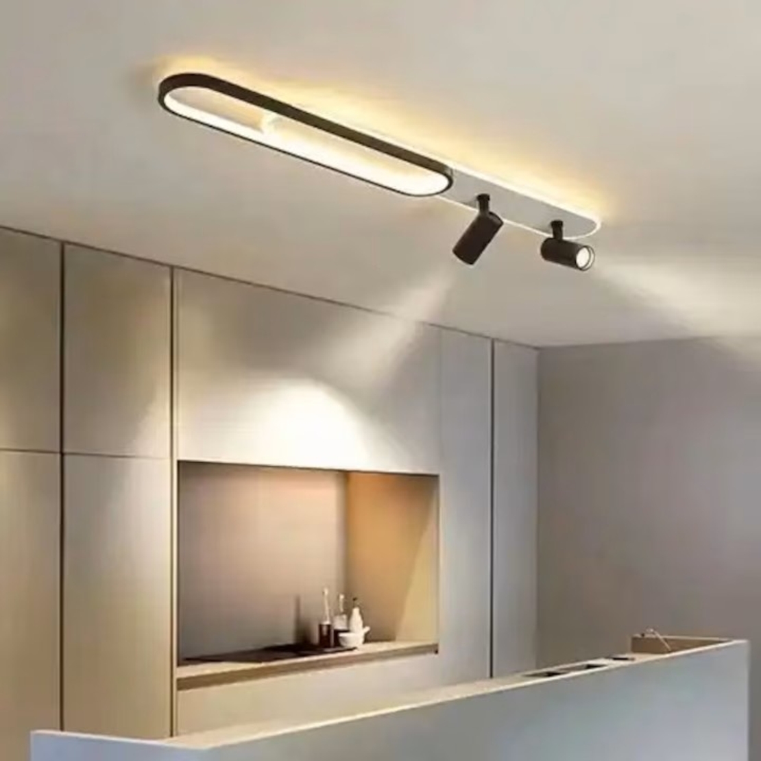 Smart LED таванен плафон 55W – стилен черен дизайн и подвижни рамена