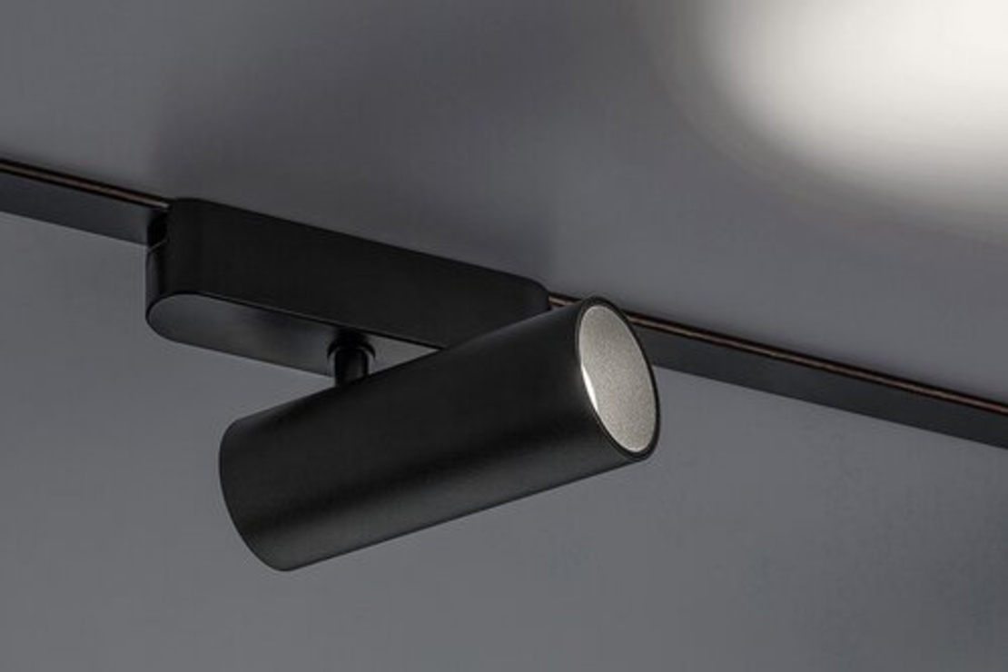 Смарт LED релсов спот – 9W, регулируема цветна температура 2700–5500K, Wi-Fi управление, черен алуминий