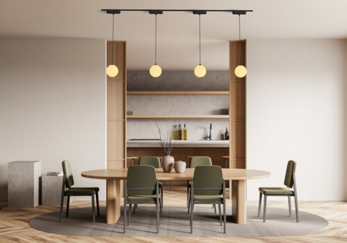 Смарт LED висящо релсово осветление – 5W, регулируема цветна температура 2700–5500K, Wi-Fi, черен алуминий и стъклен абажур