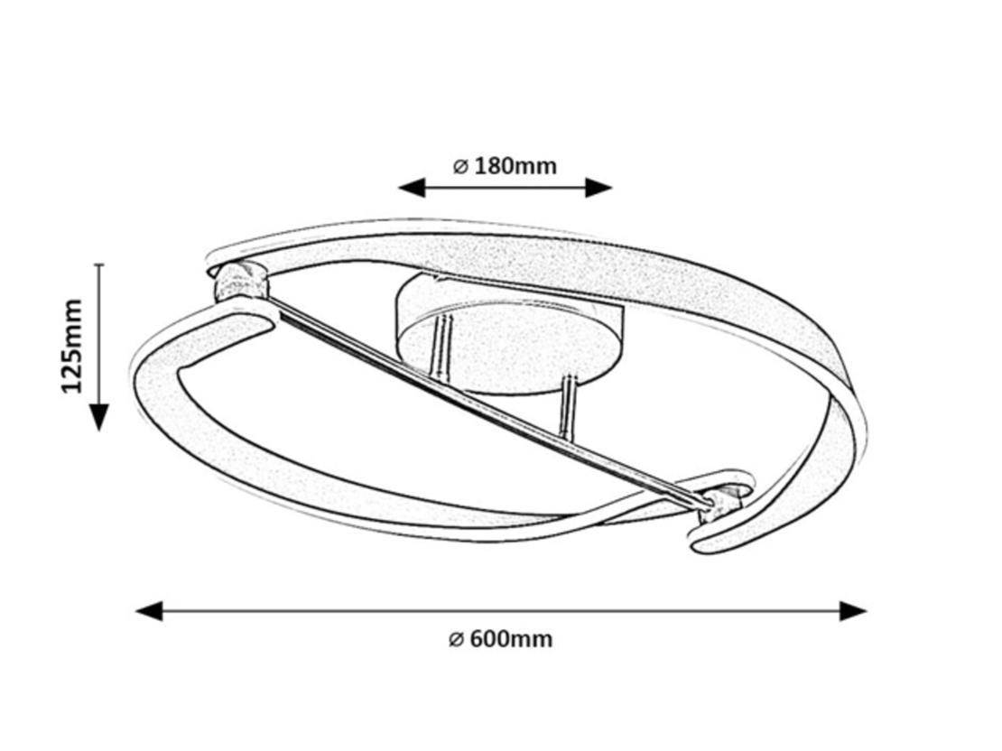 Модерен LED таванен плафон 40W с топло бяла светлина – черен и златен