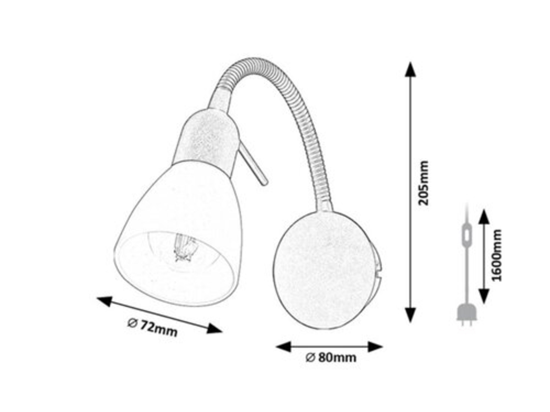 Спотчерен метал и бяло стъкло, 1xE14, 40W