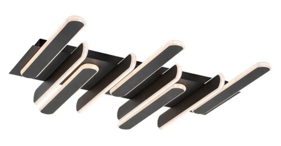 Модерен LED  плафон 46W с регулируема цветна температура – черен