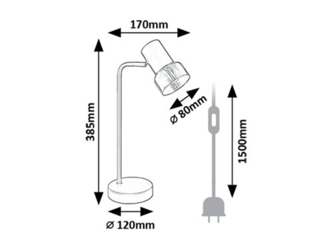 Модерна настолна лампа – E14, 1xMAX15W, IP20, черен метал, стъкло с димен цвят