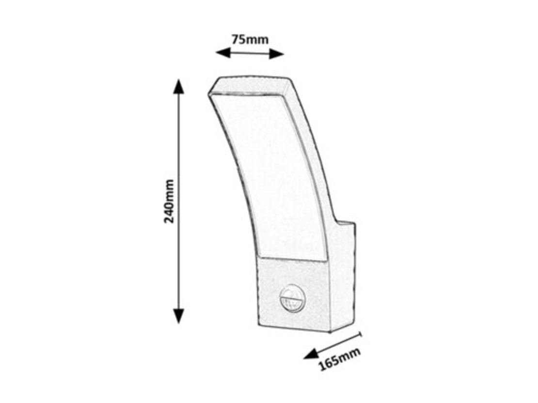 Външен LED аплик Palanga 12W с датчик за движение и топло бяла светлина
