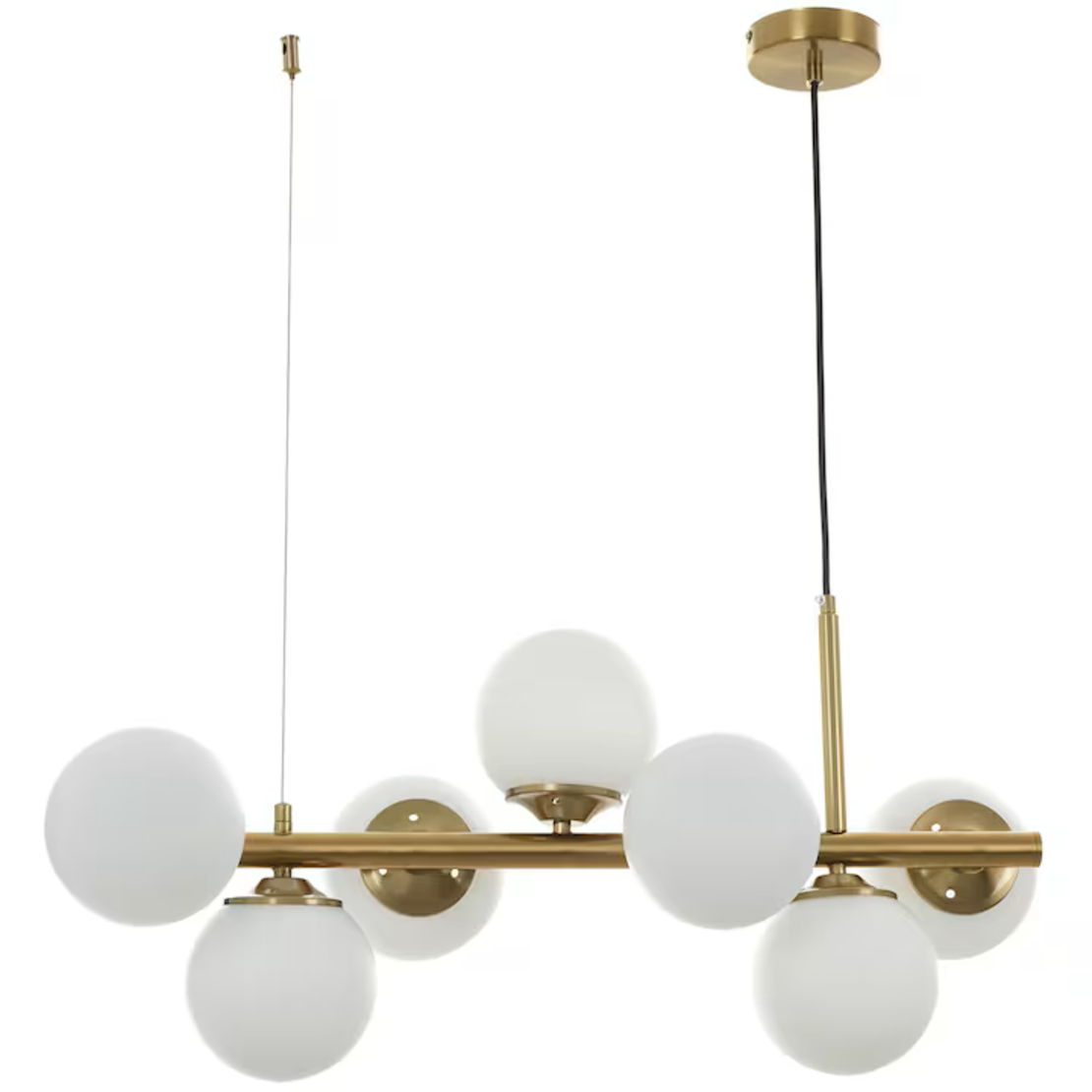 Елегантен полилей злато метал и стъкло 7xE14