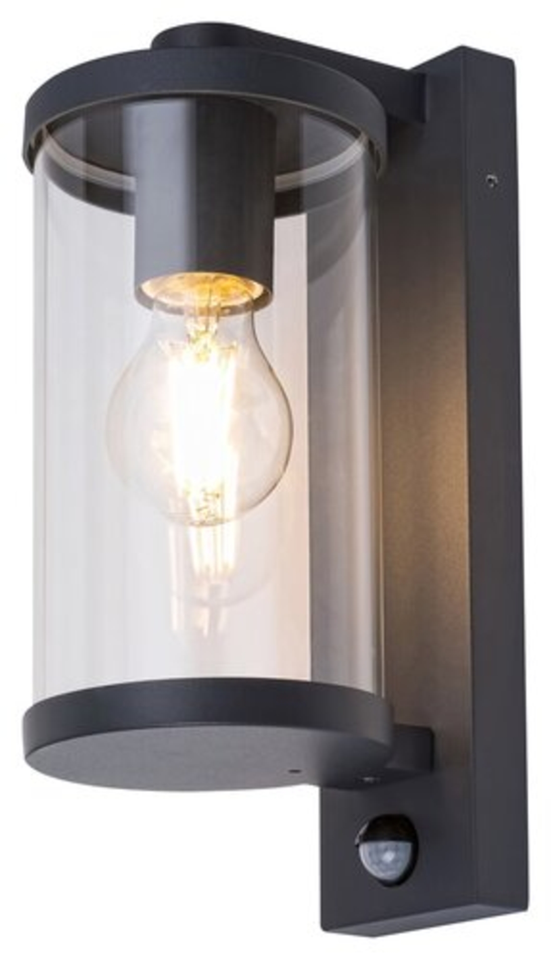 Модерен външен аплик със сензор Silistra – 1 Х Е27, IP44 в антрацитен цвят