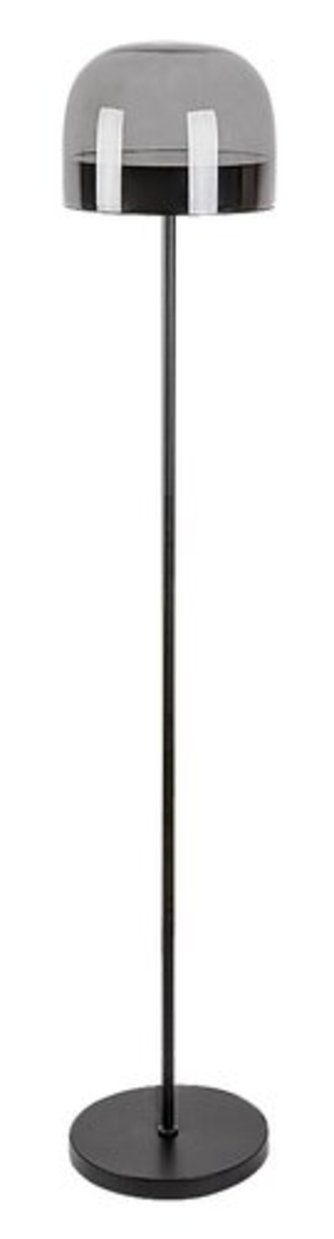 Модерен LED лампион – 20W, 3000K–6000K, IP20, димируем, черен метал и опушено стъкло