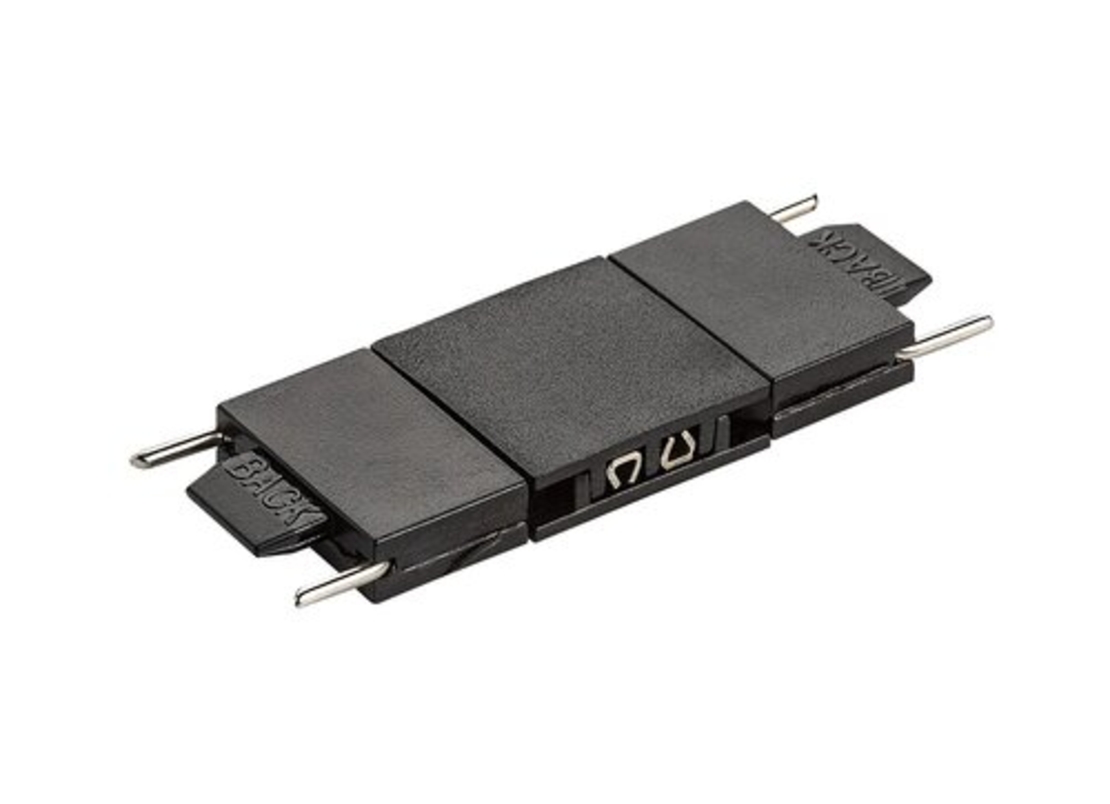 Свързващ елемент за релсово осветление – черен, DC 24V, пластмасов корпус