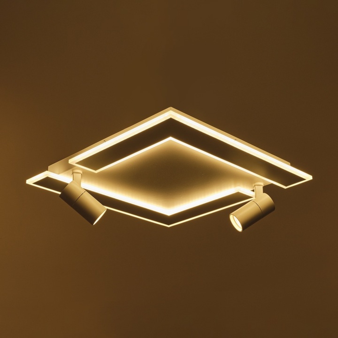 Smart LED таванен плафон 68W – елегантен бял дизайн и подвижни рамена