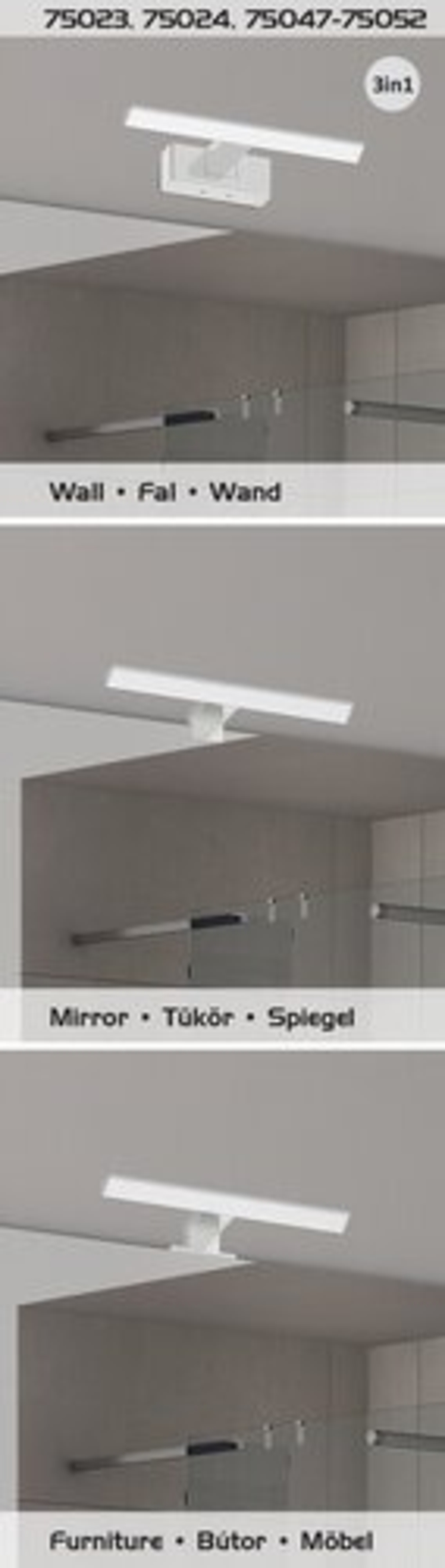 LED осветително тяло за баня 6W, IP44, 4000K, черно