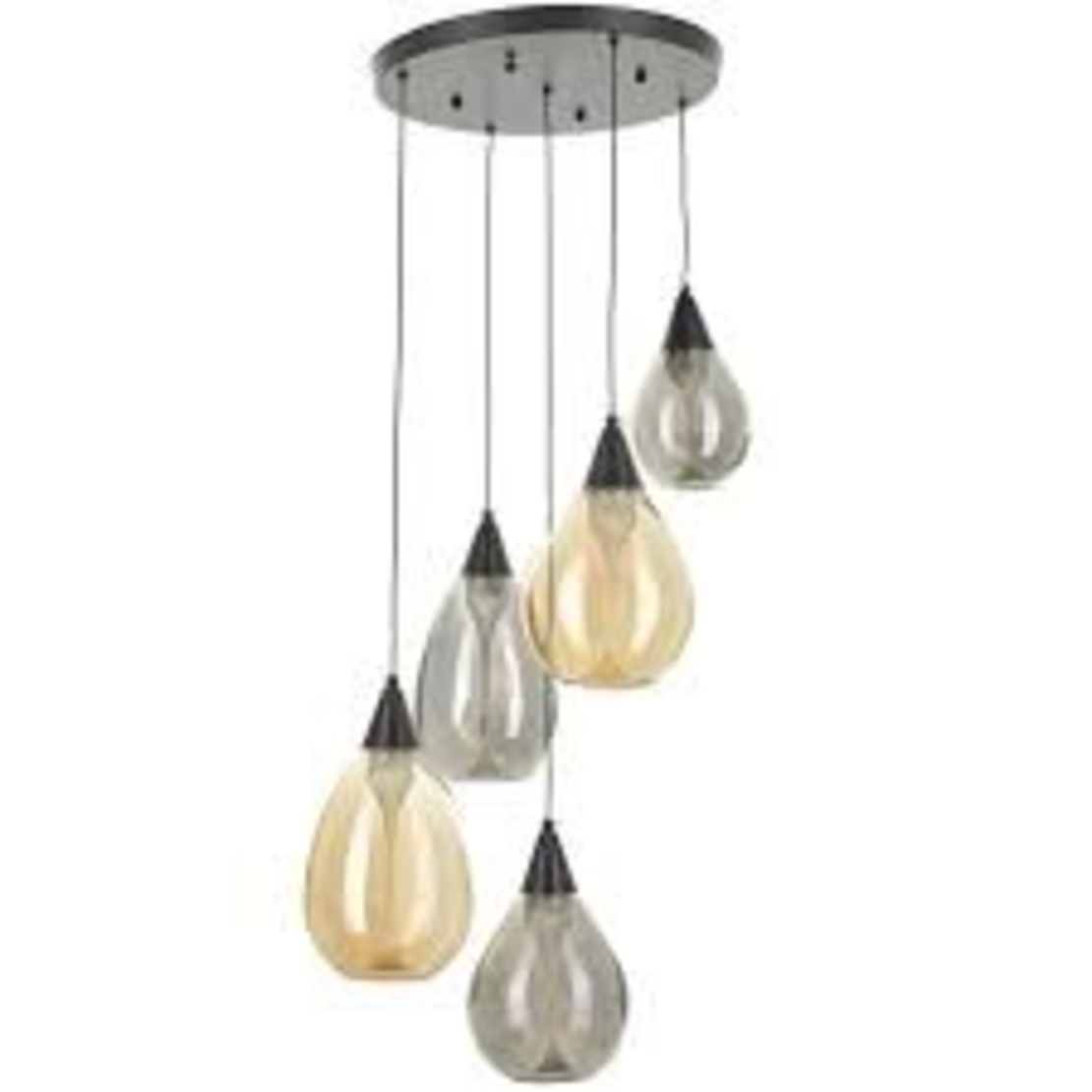 Модерен LED полилей 35W – черен метал и стъкло с регулируема височина