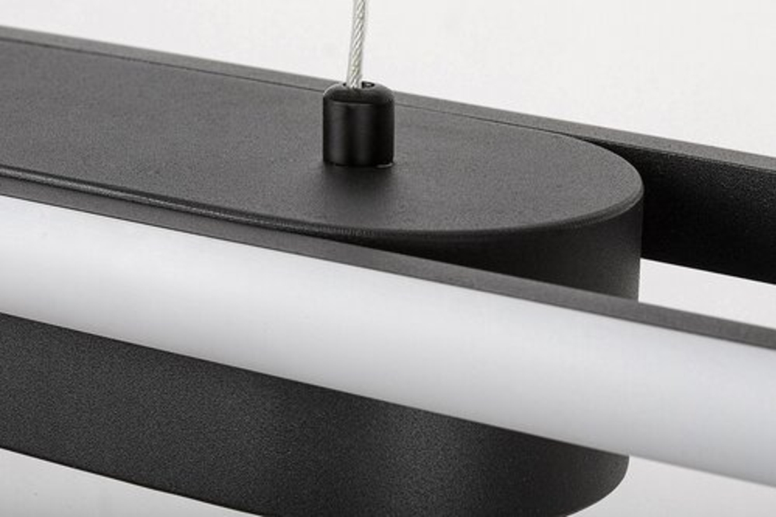 Модерен LED висящ осветител 48W – черен, естествено бяла светлина 4000K