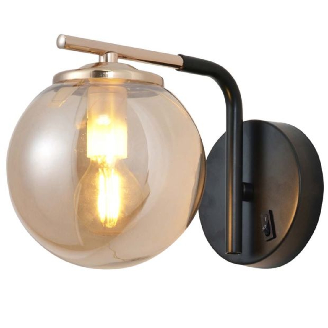 Модерен  аплик черено и златно 1 X E14 с ключ