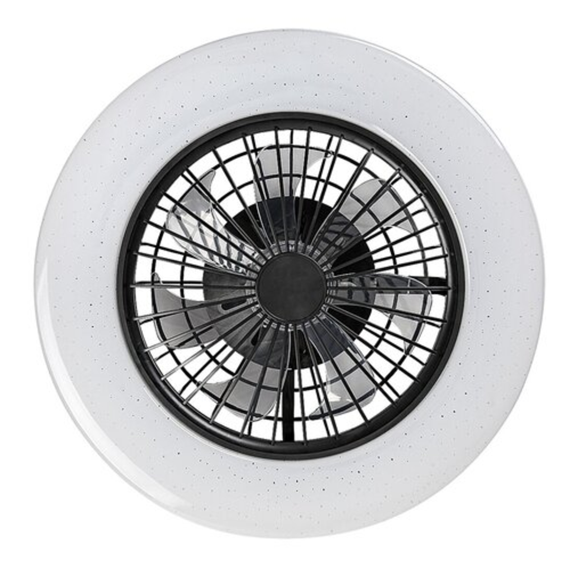 LED таванен плафон с вентилатор 48W – черен, регулируема светлина, дистанционно