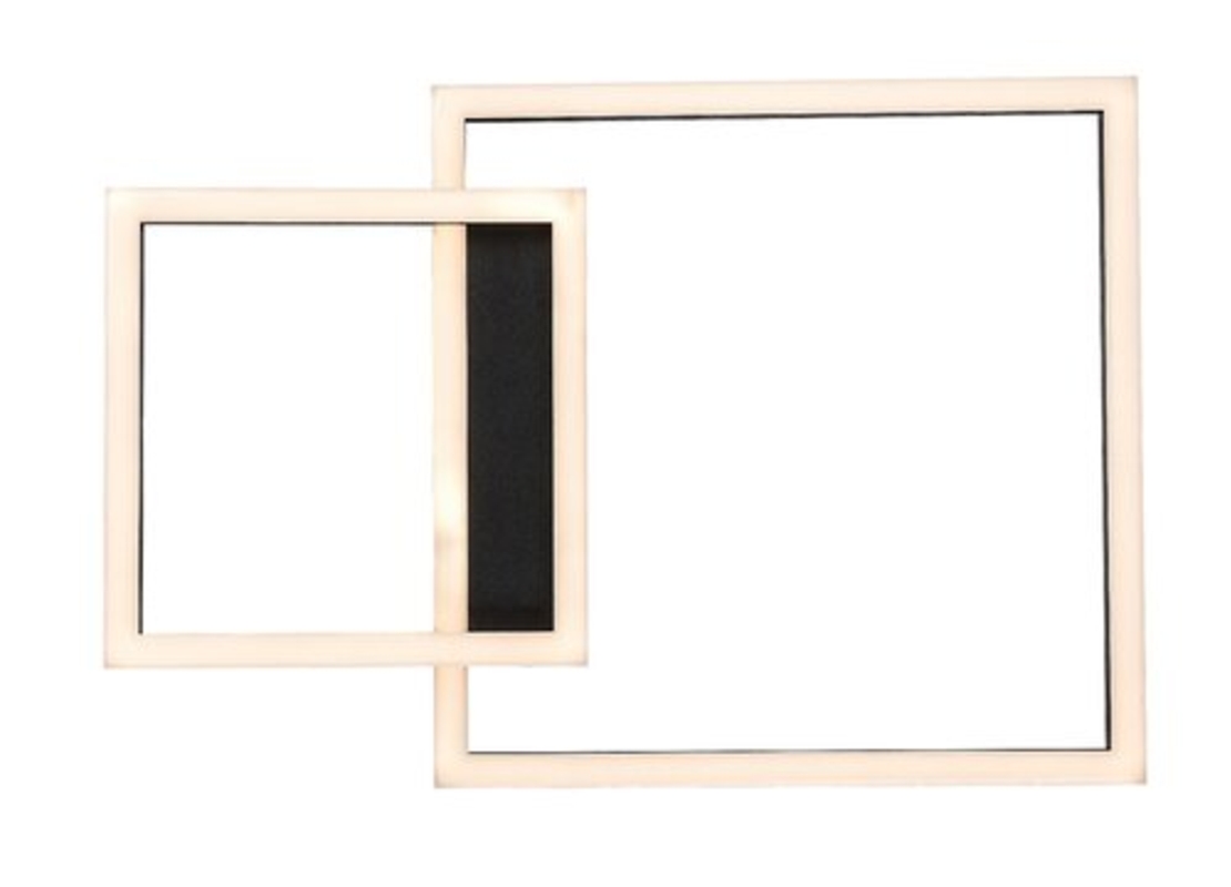 Модерен LED таванен плафон 24W с топло бяла светлина – черен