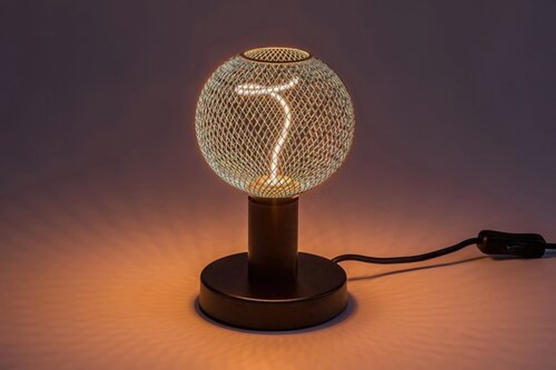 LED филаментна крушка G125, 5W, E27, 1800K, топло бяло, златен цвят