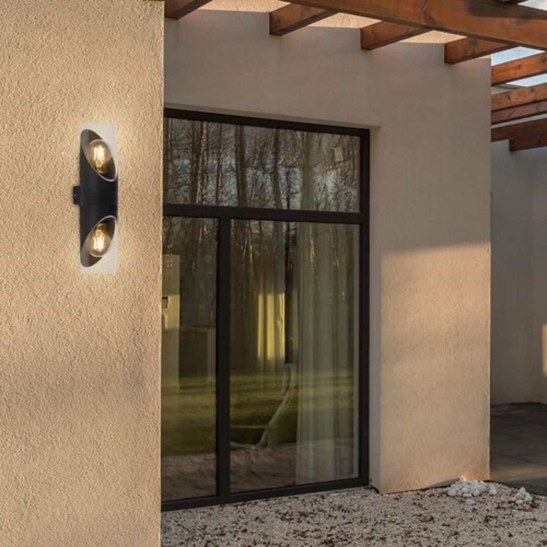 Модерен двоен аплик за фасада Novigrad – E27, IP54