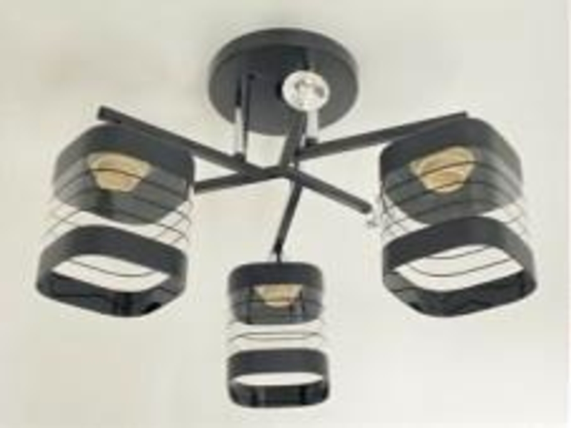 Черен полилей 3xE27   – модерен дизайн с хром