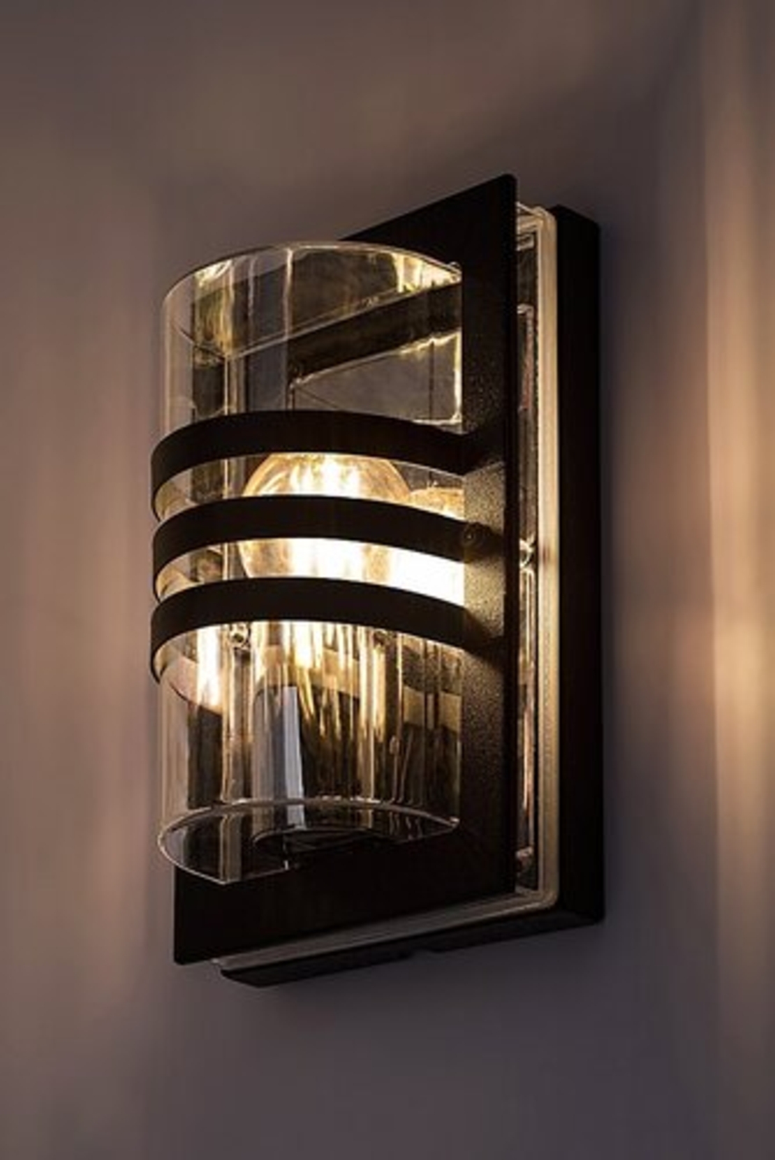 Модерен външен аплик Orlova – черен, неръждаема стомана, E27, IP44