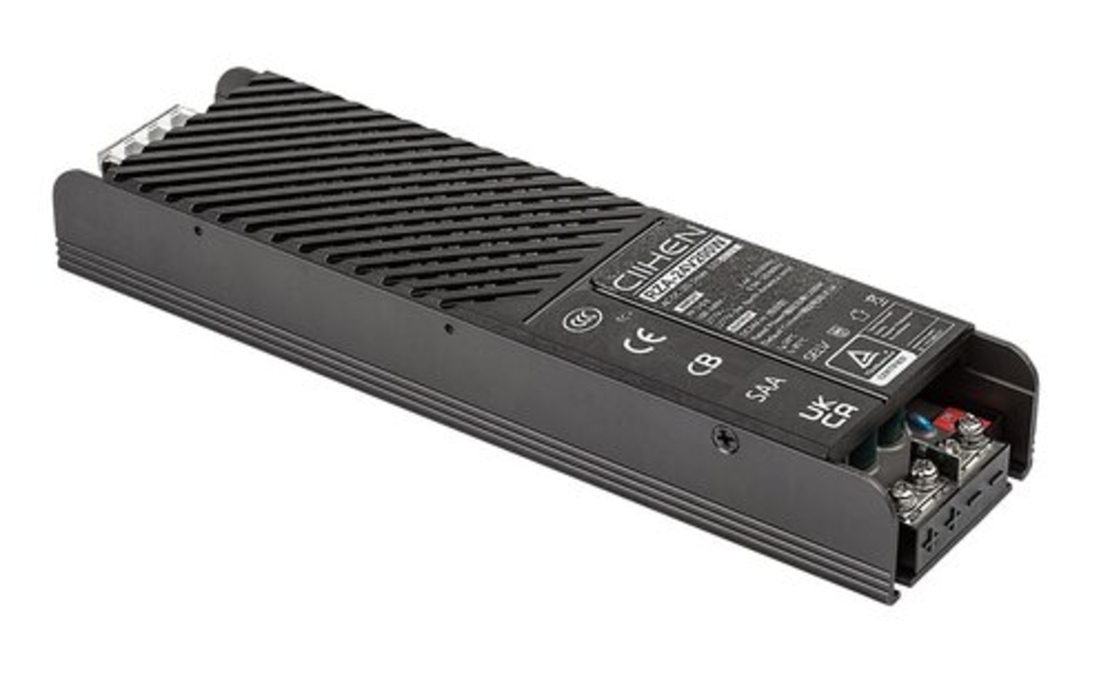 LED драйвер за релсово осветление – 200W, 230V, черен алуминиев корпус