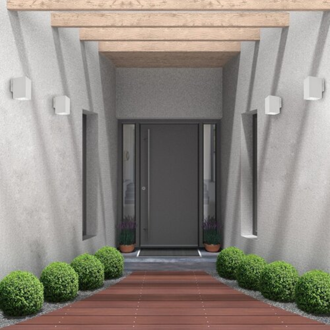 Външен LED аплик Urfa 9W в бял цвят – регулируема светлина за модерни фасади