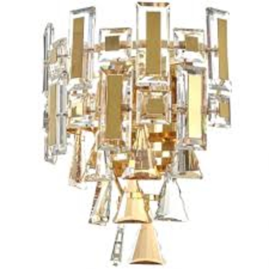 Луксозен стенен аплик 2 X E14 – златен дизайн с кристални елементи