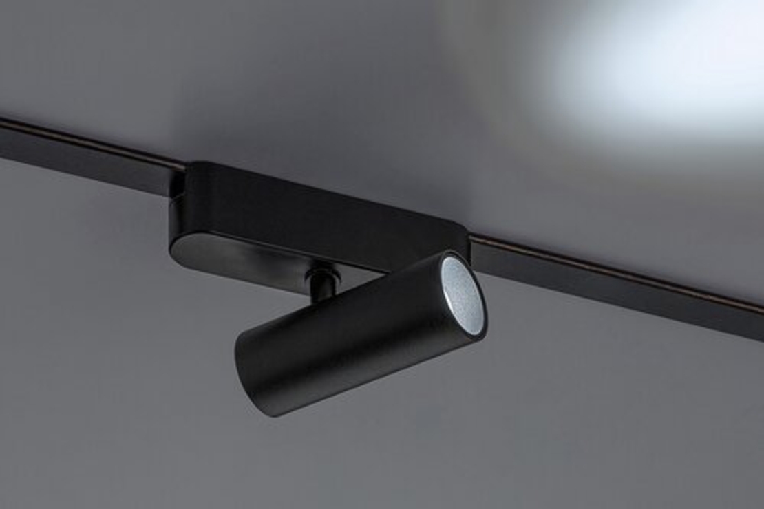 Интелигентен релсов спот с Wi-Fi управление – 5W, регулируема цветна температура 2700–5500K, черен алуминий