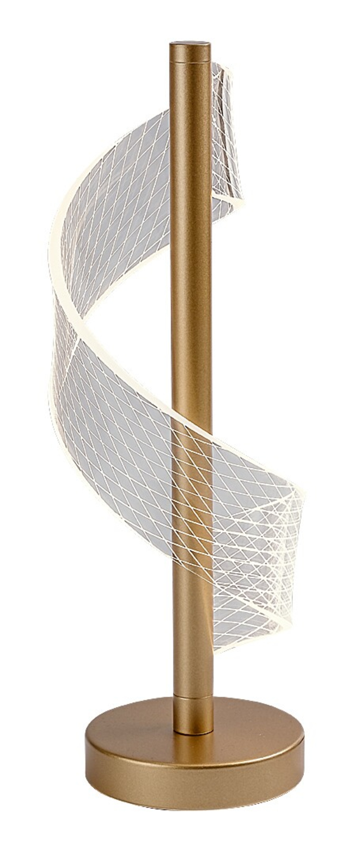 Елегантна настолна LED лампа 6W, златен метал и акрил, топло бяла светлина