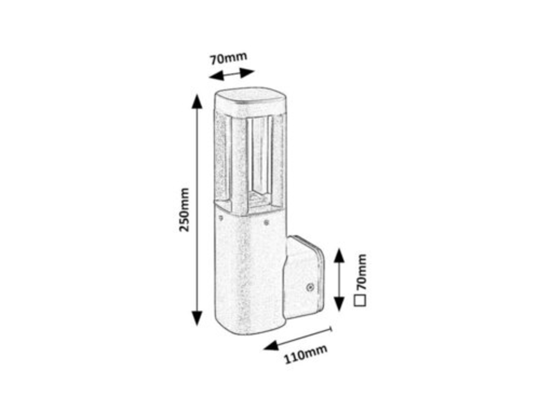 Модерна външна стенна LED лампа – 7W, 3000K, IP54, антрацит