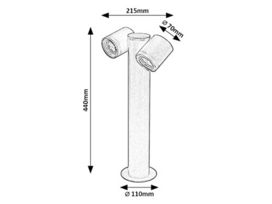 Външен подвижен стълб Enol 2-ка GU10 с IP44 защита