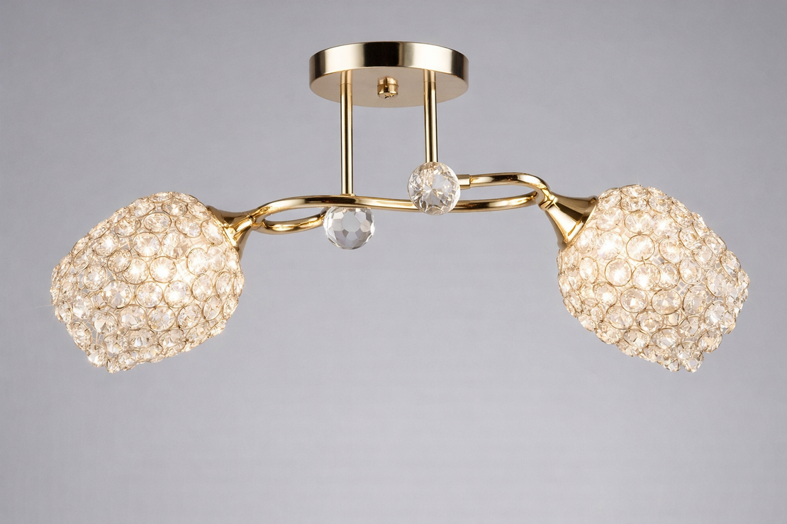 Модерен полилей 2 × E27 – злато