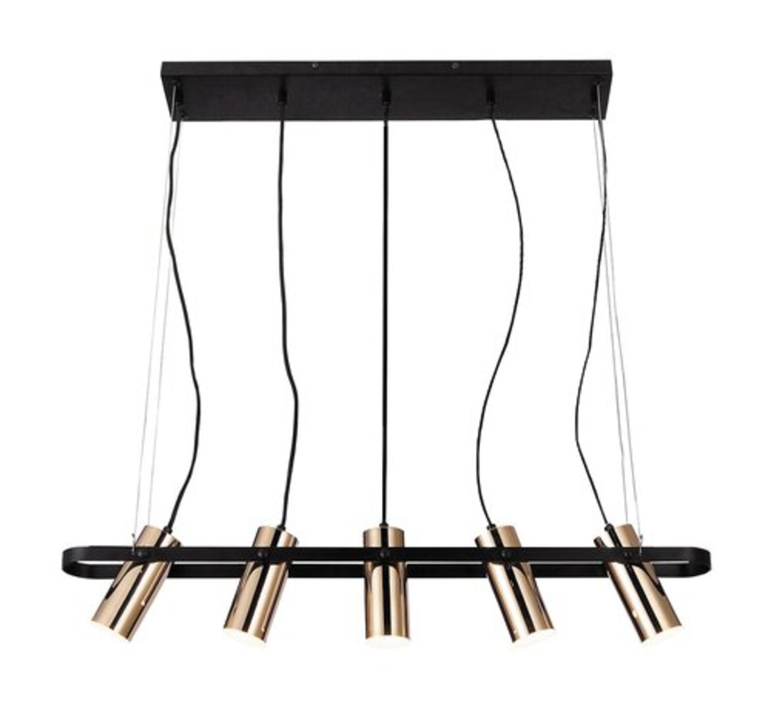 Модерен LED полилей на въжета – златен метал, 25W, топло бяла светлина