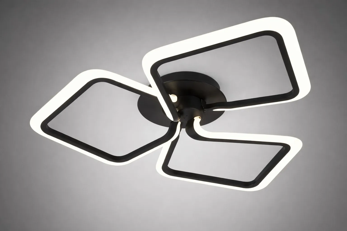 Модерна LED таванна лампа черна 102W с геометричен дизайн