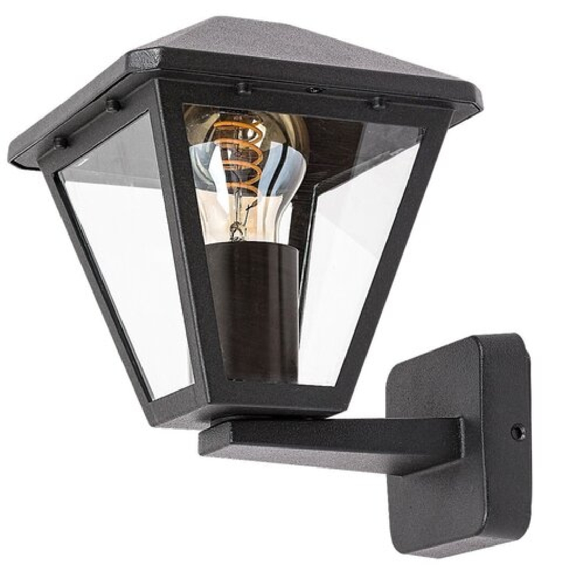 Класически външен аплик Paravento E27 – елегантно фасадно осветление с прозрачно стъкло и IP44 защита