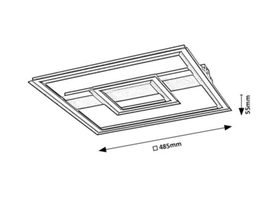 LED плафон – 48W, 3000K, черен метал
