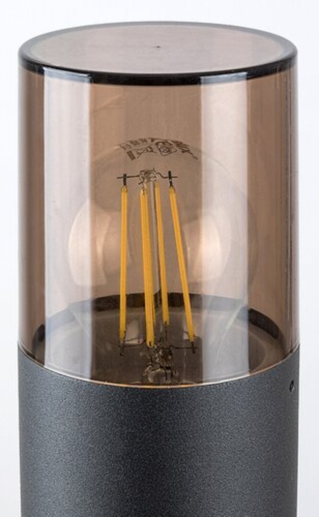 Елегантен градински стълб Teplice E27 – модерно външно осветление с IP44 защита и кафяв прозиращ абажур