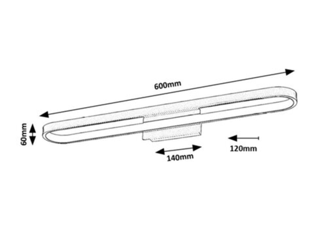 LED осветително тяло за баня 15W, IP44, 4000K, матирано злато