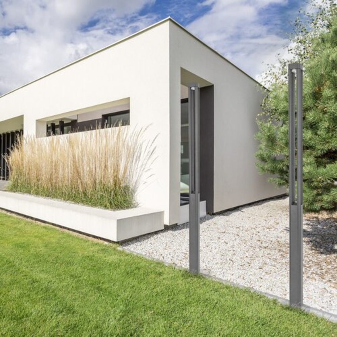 Модерен външен LED стълб 30W, 3000K, IP65