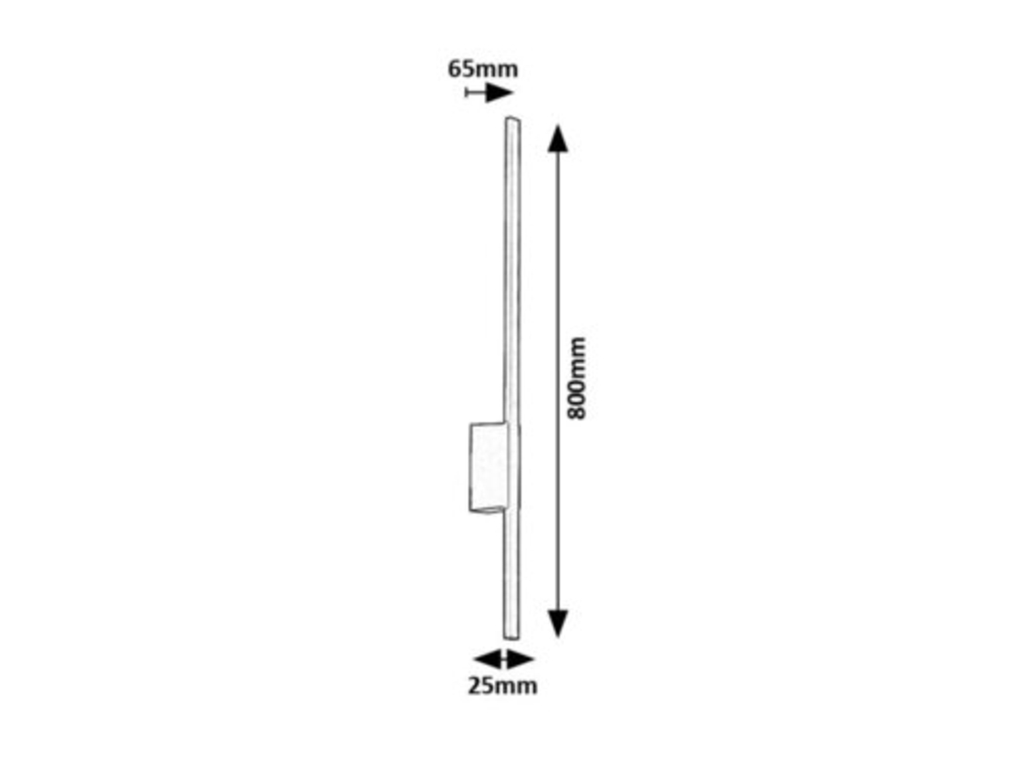 Висок фасаден LED аплик в черен цвят с топла светлина 12W – елегантен вертикален дизайн