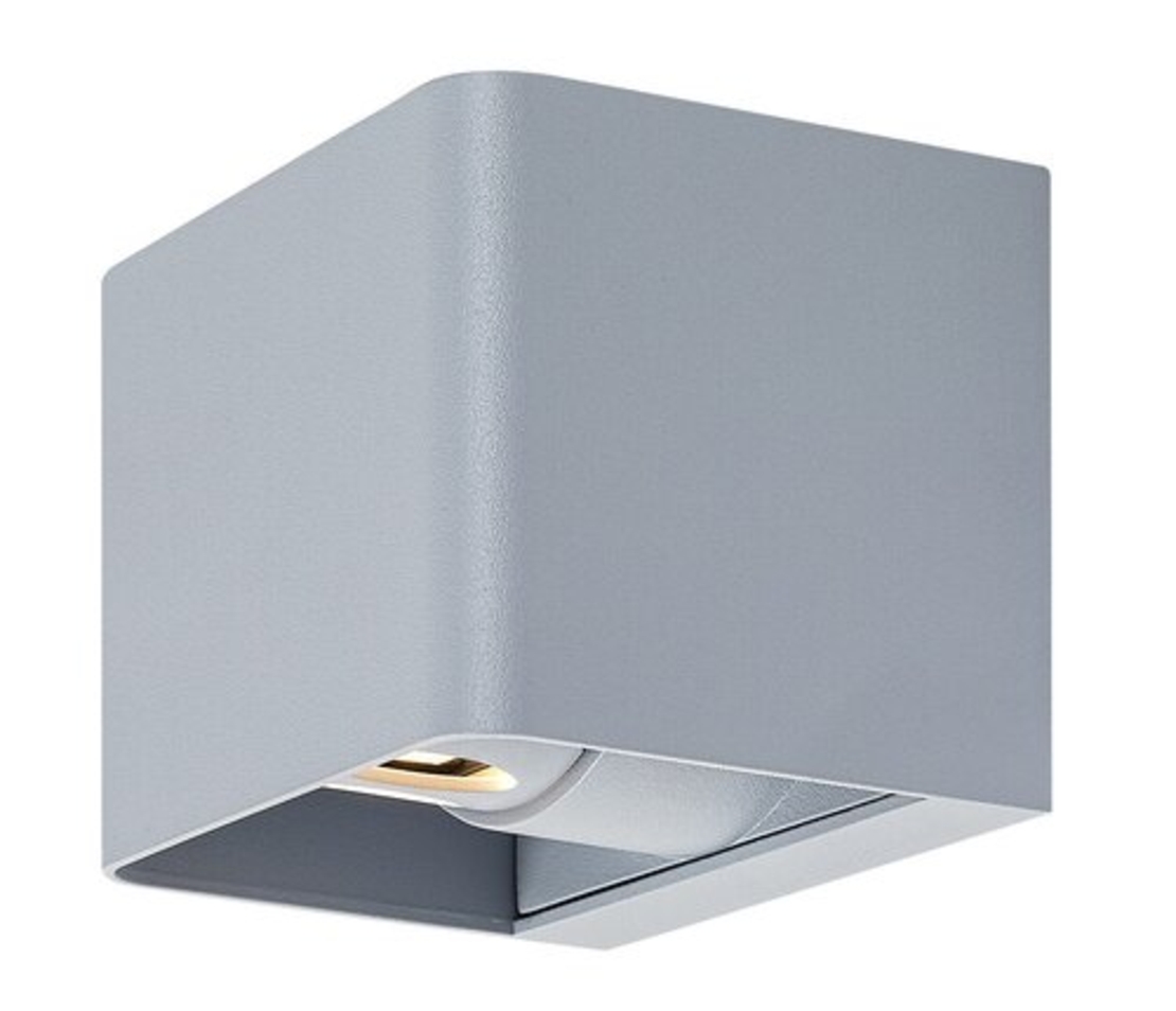 Елегантен квадратен LED аплик Hallstatt в стилен сив цвят – модерно фасадно осветление 10W