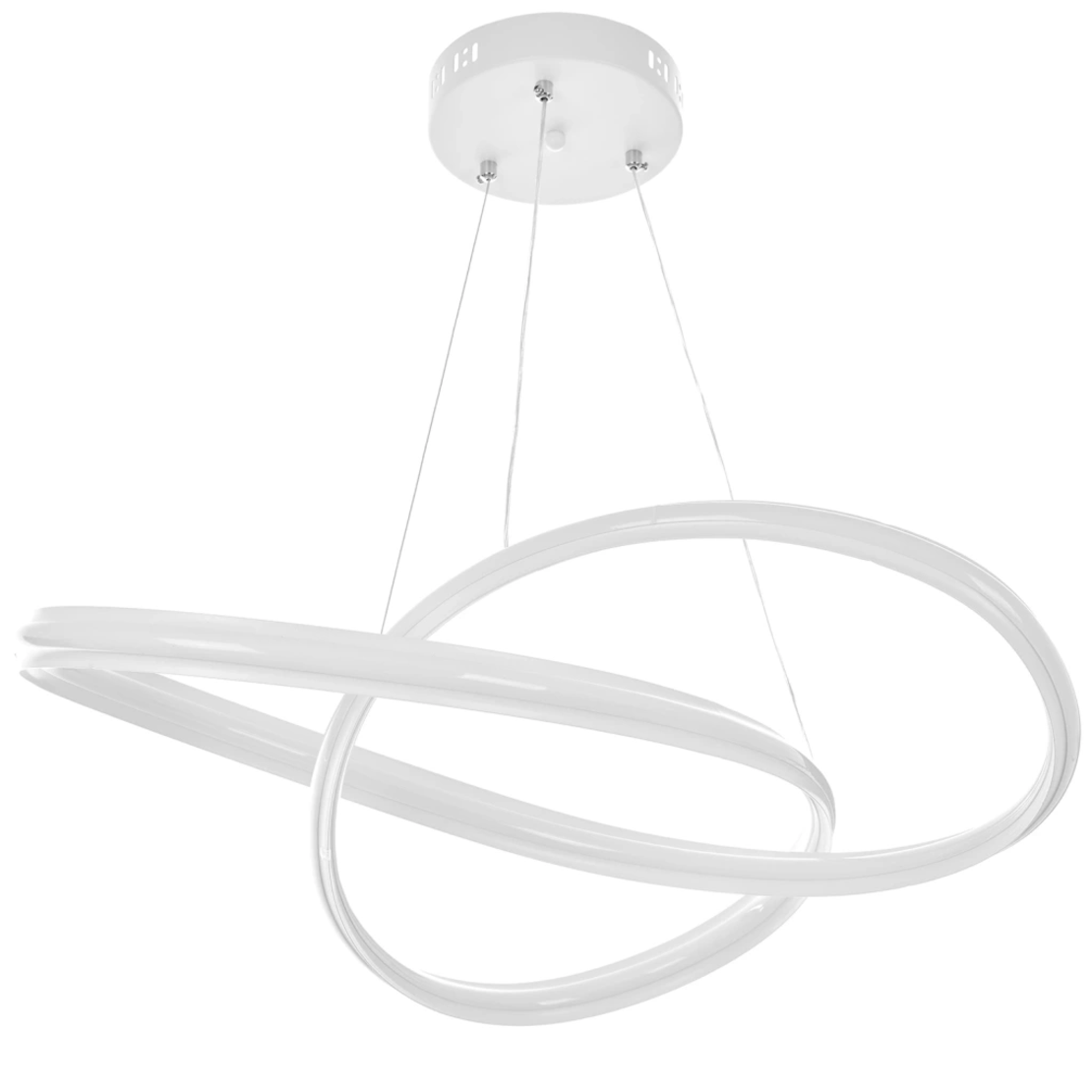 Модерен LED полилей от метал и PVC – бял, 120W, с дистанционно и регулируема височина