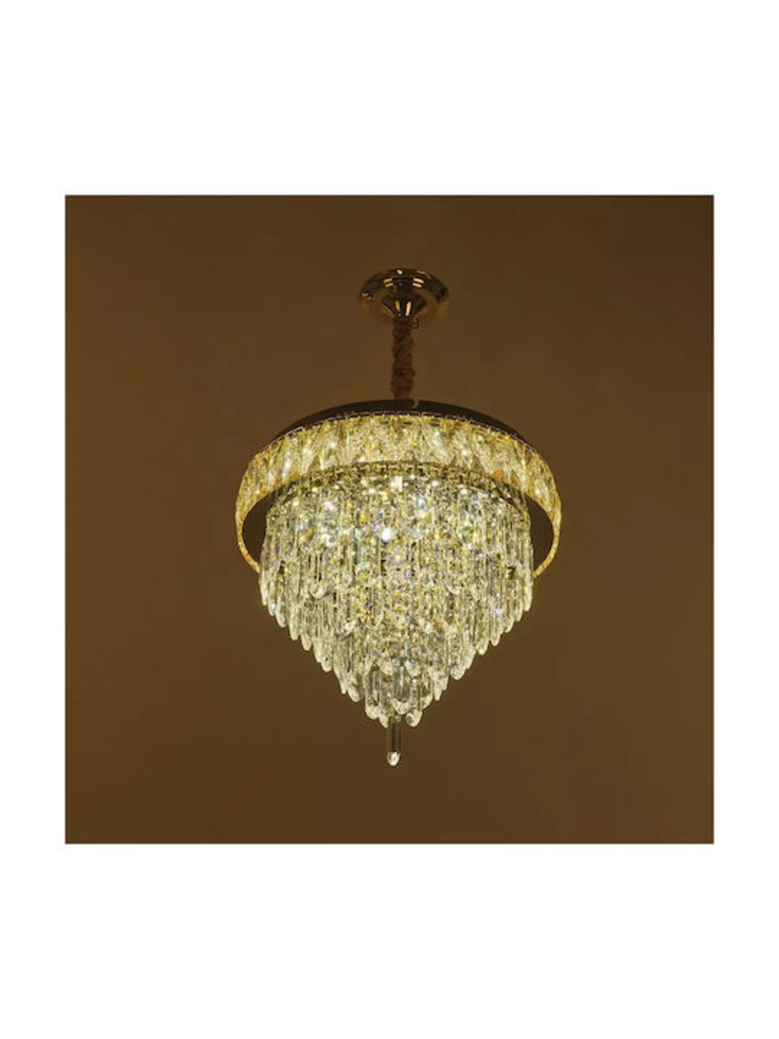 Кристален LED полилей злато с дистанционно