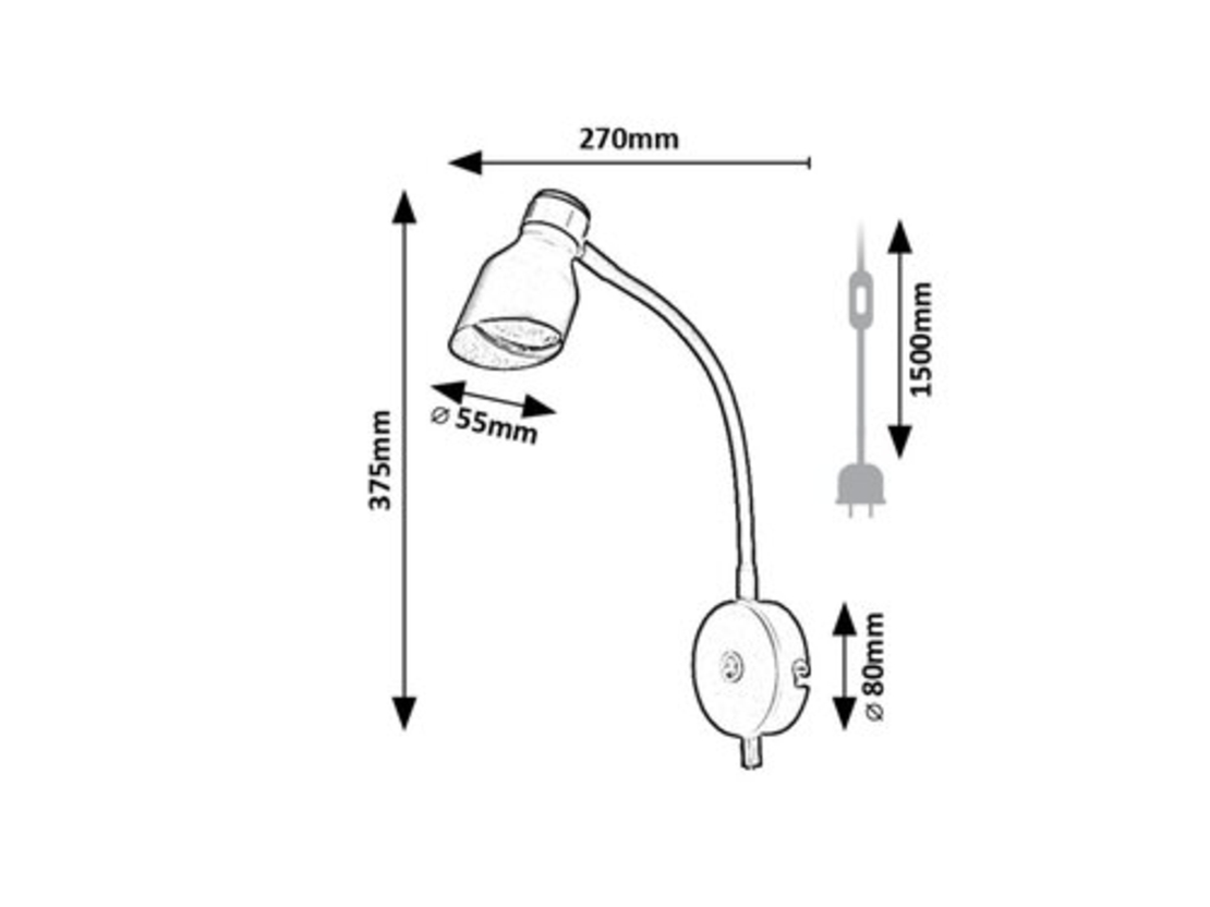 Модерен стенен GU10 спот в черно и злато с превключвател