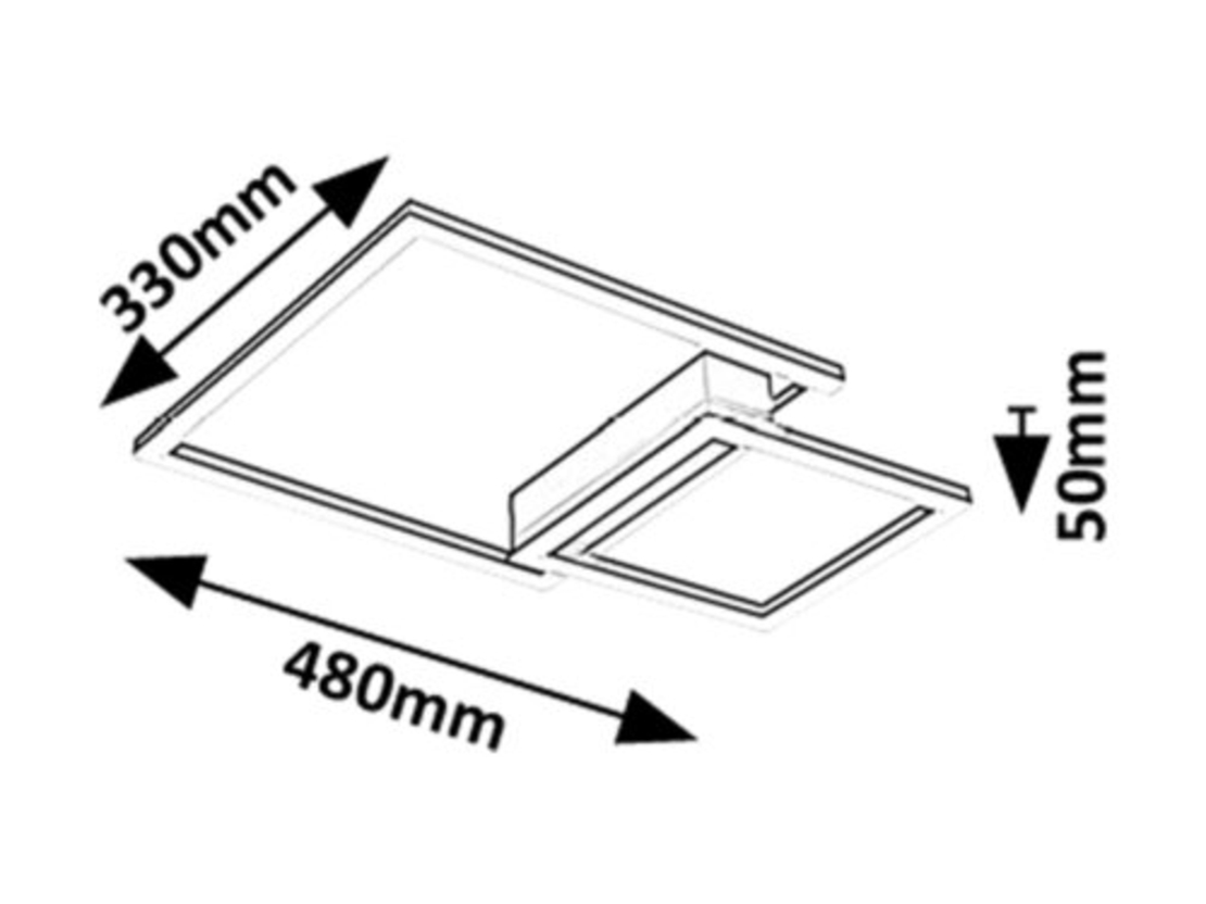 Модерен LED таванен плафон 24W с топло бяла светлина – черен