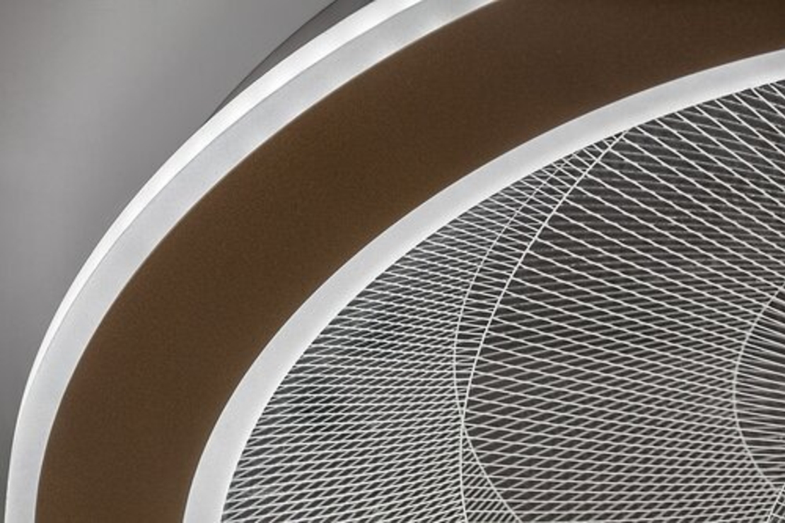 Модерен LED плафон 24W,матирано златен метал и акрил, димируем с дистанционно управление